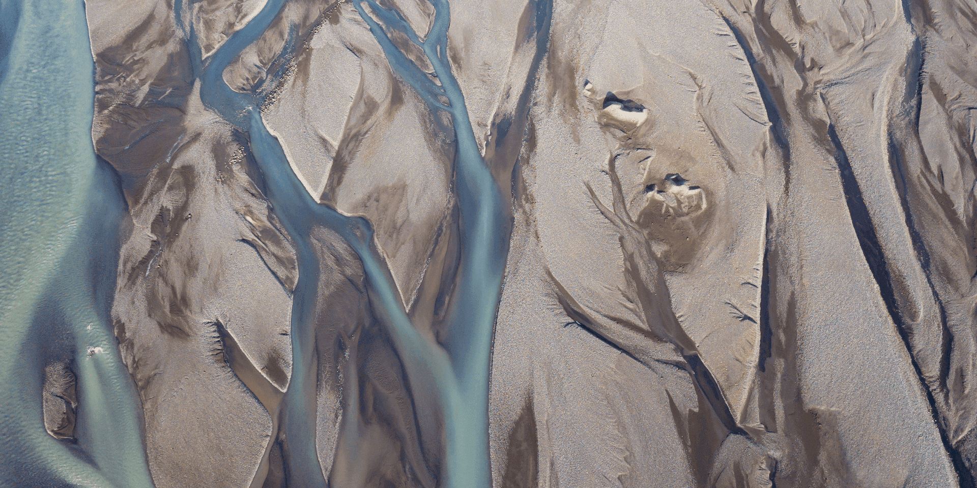 Glacial river with sediment